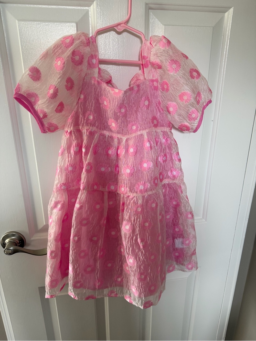 Lola + The Boys Pink Floral Puff Sleeve Party Dress